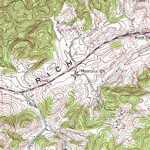 Topographic Map of Fleenors Cemetery, VA