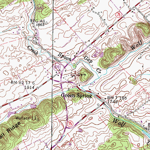 Topographic Map of Green Spring Presbyterian Church, VA