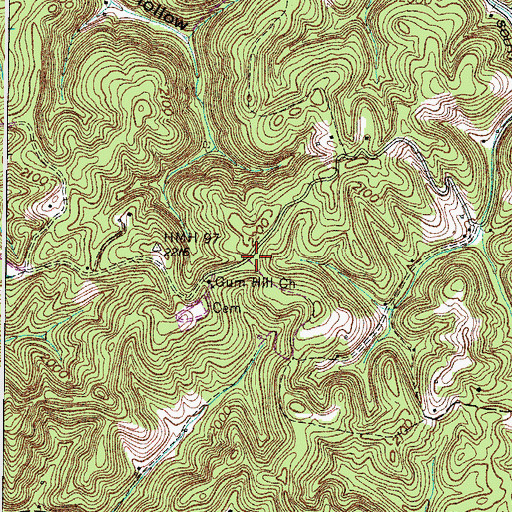 Topographic Map of Gum Hill School (historical), VA