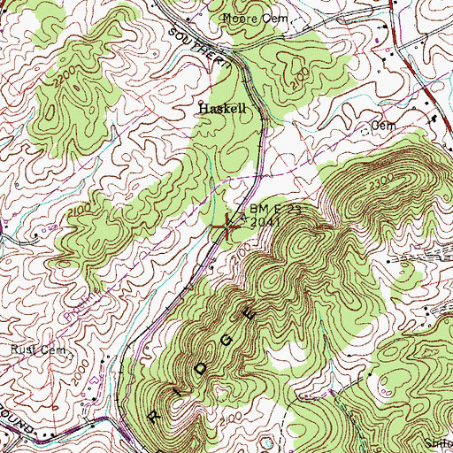 Topographic Map of Gunpowder Siding (historical), VA