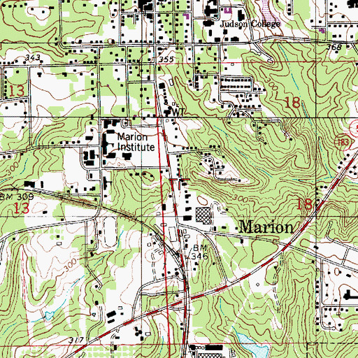 Topographic Map of Church of God, AL