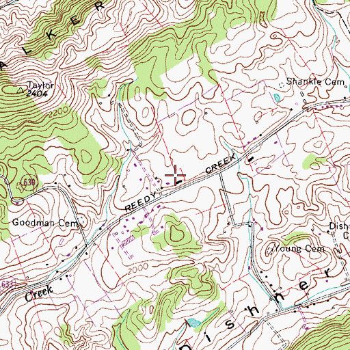 Topographic Map of Hickory Grove School (historical), VA