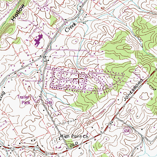 Topographic Map of High Meadows, VA