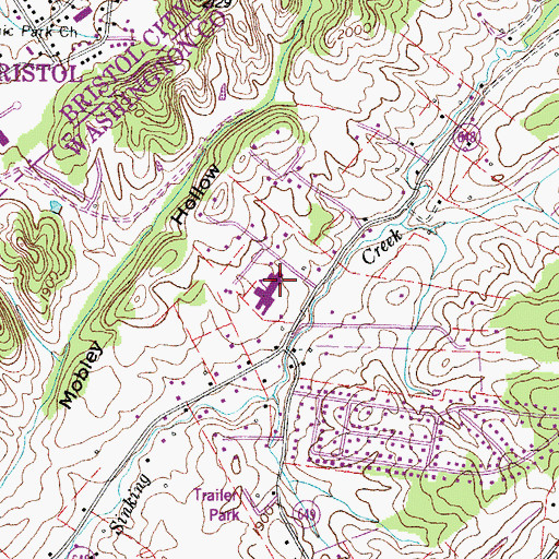 Topographic Map of High Point Elementary School, VA