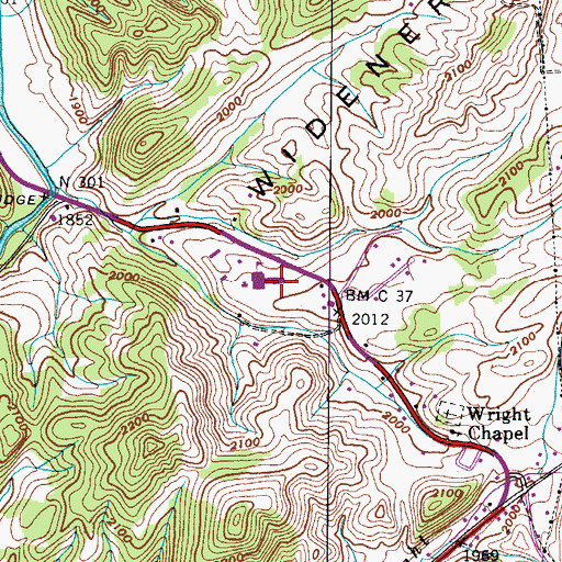 Topographic Map of Holston High School, VA