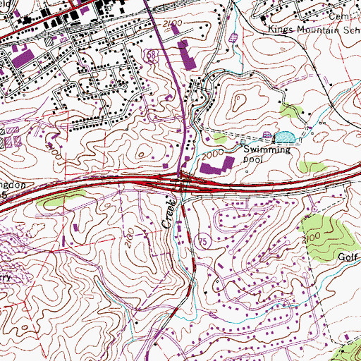 Topographic Map of Interchange 17, VA