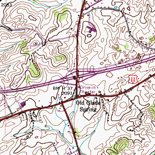 Topographic Map of Interchange 29, VA