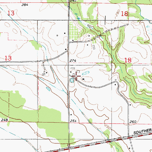 Topographic Map of Ioka Farms, AL