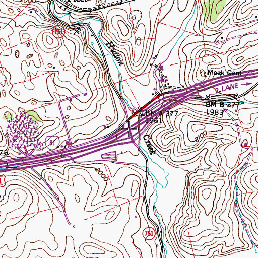 Topographic Map of Interchange 32, VA