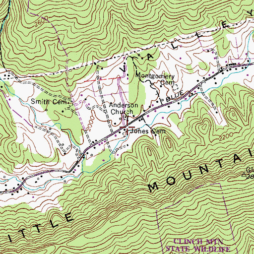 Topographic Map of Jones Chapel School (historical), VA