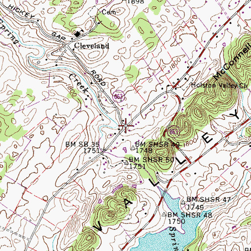 Topographic Map of King Mill, VA