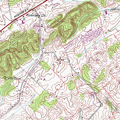 Topographic Map of Locustdale School (historical), VA