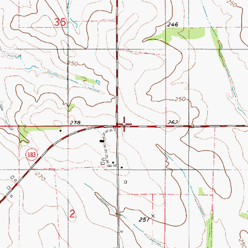 Topographic Map of Porters Crossroads School (historical), AL