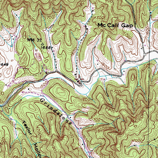 Topographic Map of Love Memorial School (historical), VA