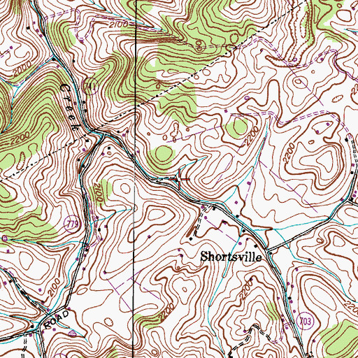 Topographic Map of Maiden Falls School (historical), VA