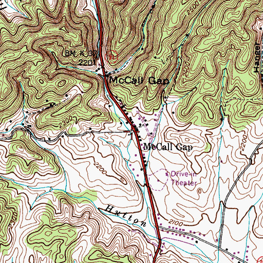Topographic Map of McCalls Gap Presbyterian Church, VA