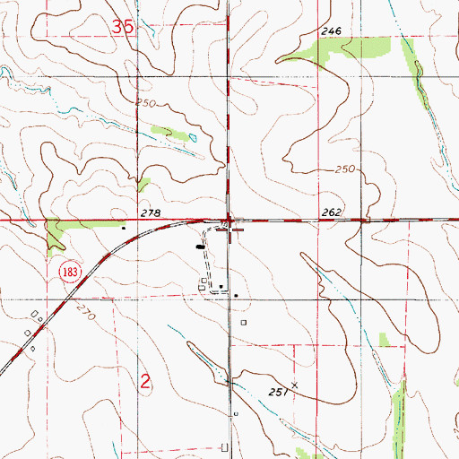 Topographic Map of Porters Crossroads, AL