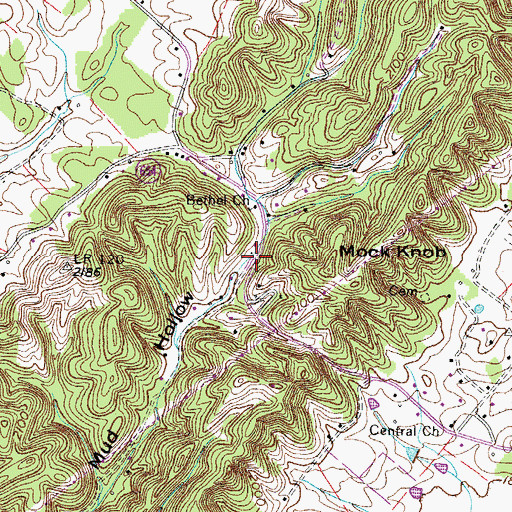 Topographic Map of New Bethel School (historical), VA