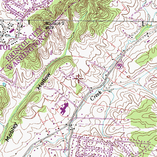 Topographic Map of Parkwood Estates, VA