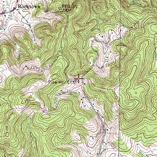 Topographic Map of Pine Hill School (historical), VA