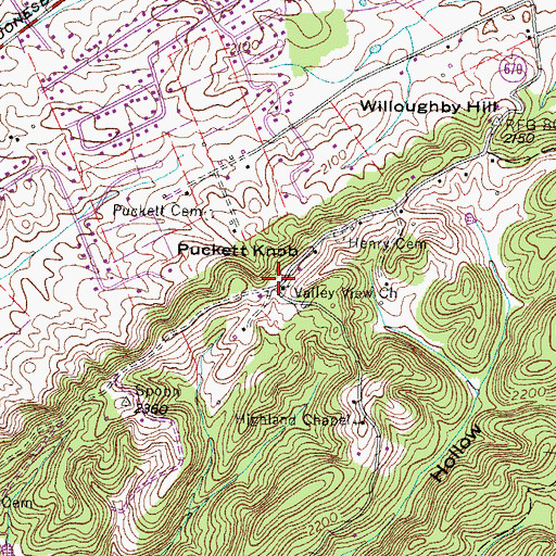 Topographic Map of Puckett School (historical), VA