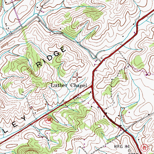 Topographic Map of Rhea Valley Elementary School, VA