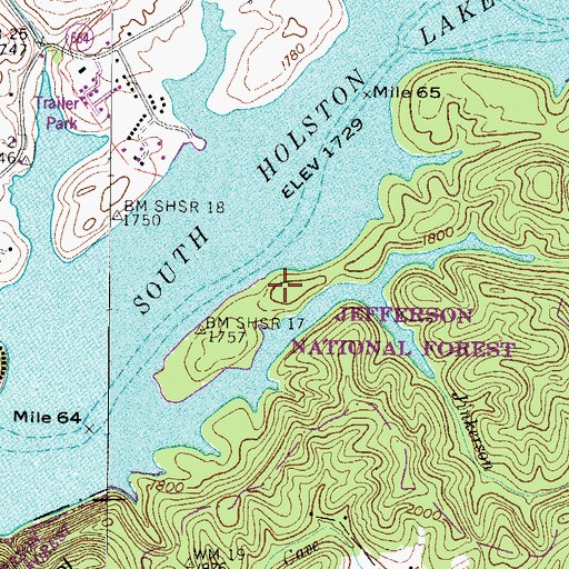 Topographic Map of River Bluff Church (historical), VA