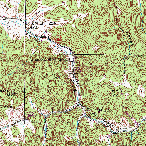 Topographic Map of Smith Creek School (historical), VA