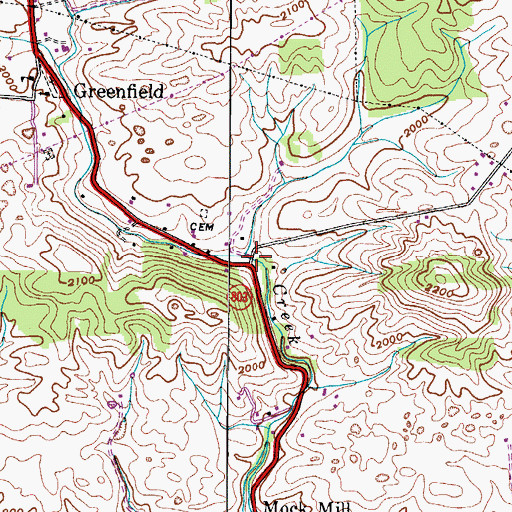 Topographic Map of Snodgrass, VA