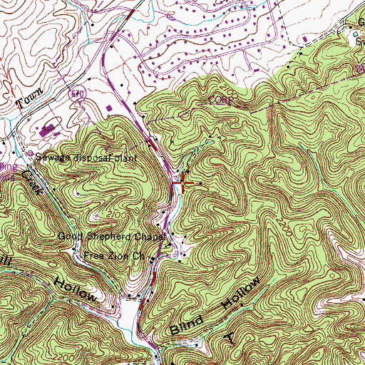 Topographic Map of Stony Point School (historical), VA