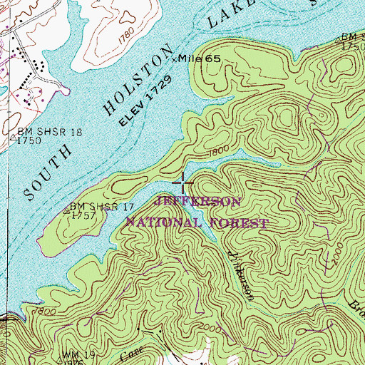 Topographic Map of Thomas Branch, VA