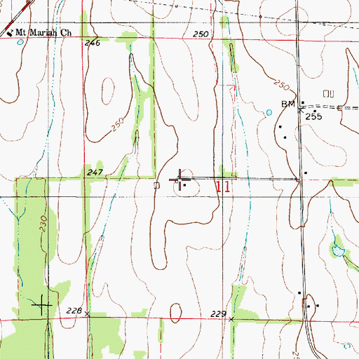 Topographic Map of Browns Store and Mill (historical), AL