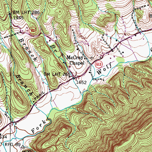 Topographic Map of Walker Place, VA