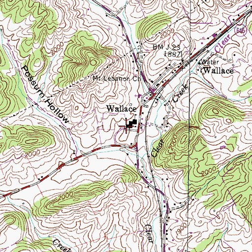 Topographic Map of Wallace Middle School, VA