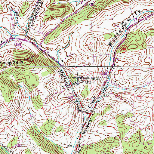 Topographic Map of Washington Chapel Cemetery, VA