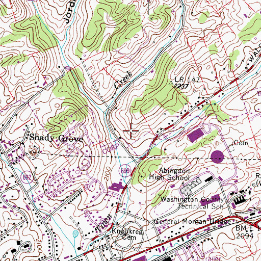 Topographic Map of Washington County, VA