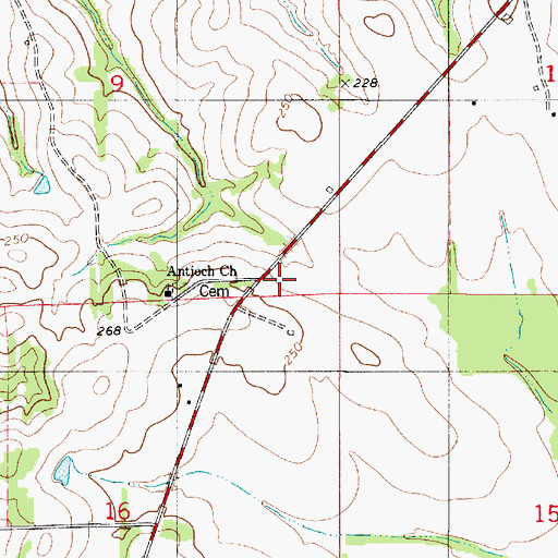 Topographic Map of Antioch School (historical), AL