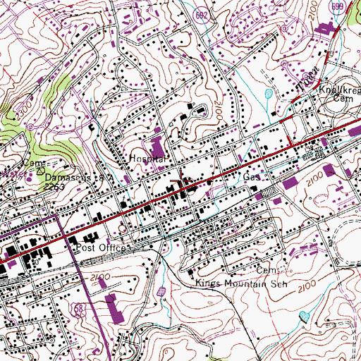Topographic Map of Washington County Courthouse, VA