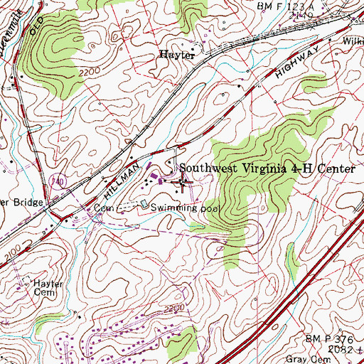Topographic Map of Washington County Farm (historical), VA