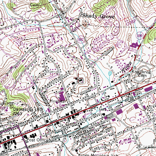 Topographic Map of Washington County Public Library, VA