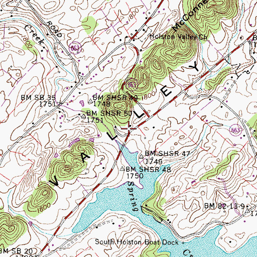 Topographic Map of Wesley Church (historical), VA