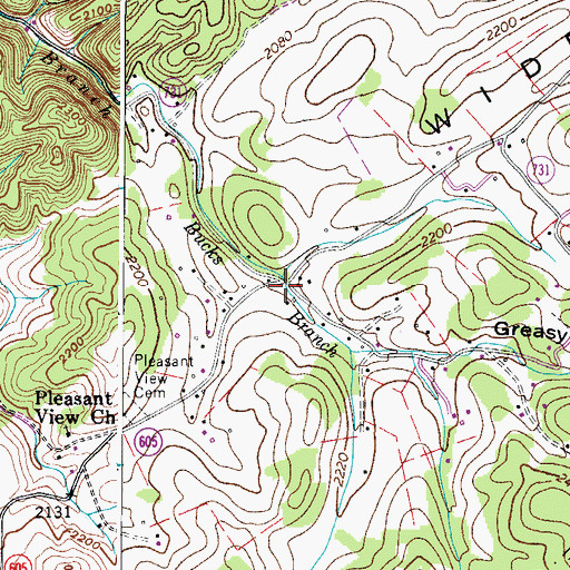 Topographic Map of Widener Valley, VA
