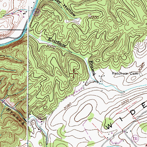 Topographic Map of Widener Valley School (historical), VA