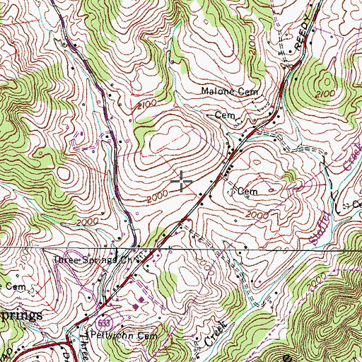Topographic Map of Woodsdale, VA