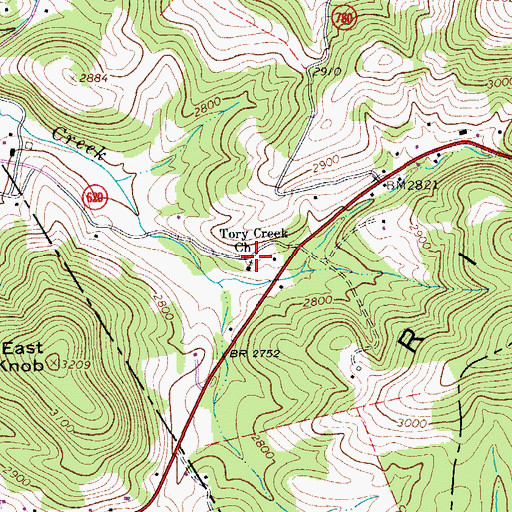 Topographic Map of Dickerson School (historical), VA