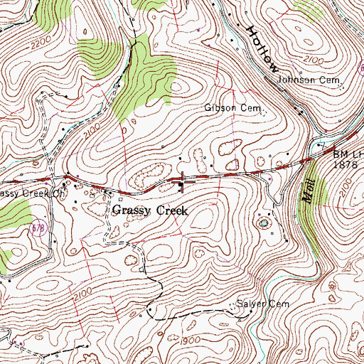Topographic Map of Grassy Creek Elementary School, VA