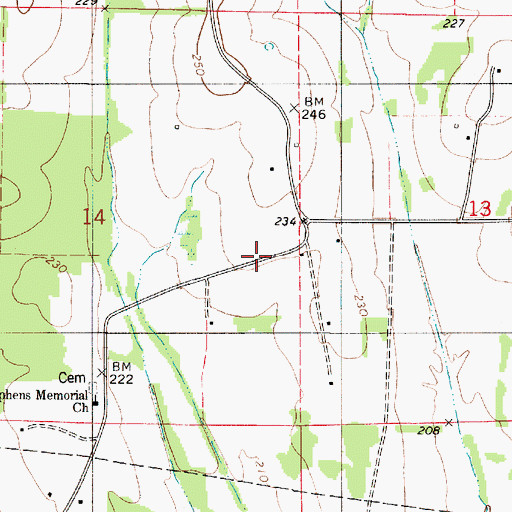 Topographic Map of Sugarville, AL
