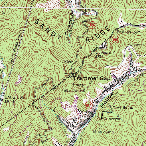 Topographic Map of Trammel (historical), VA