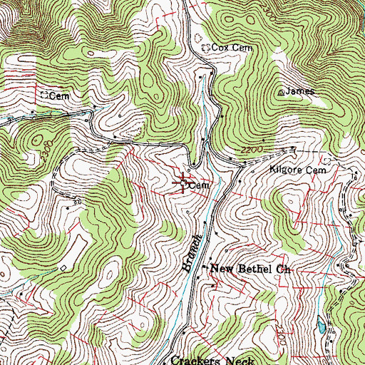 Topographic Map of Williams-Kilgore Cemetery, VA