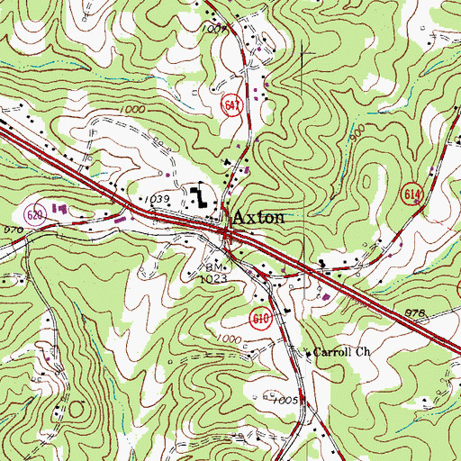 Topographic Map of Axton, VA